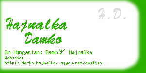 hajnalka damko business card